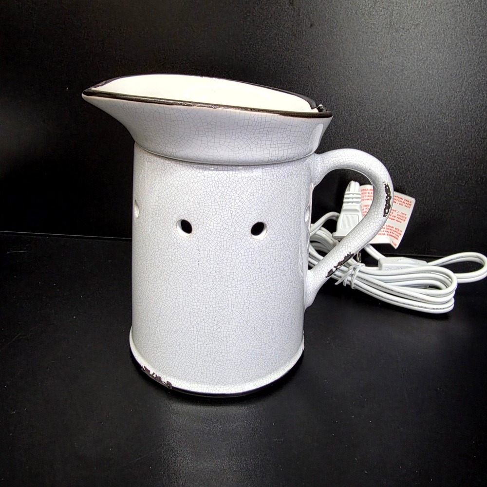 Scentsy Prairie Pitcher Wax Warmer White Rustic Farmhouse Vintage Style Electric